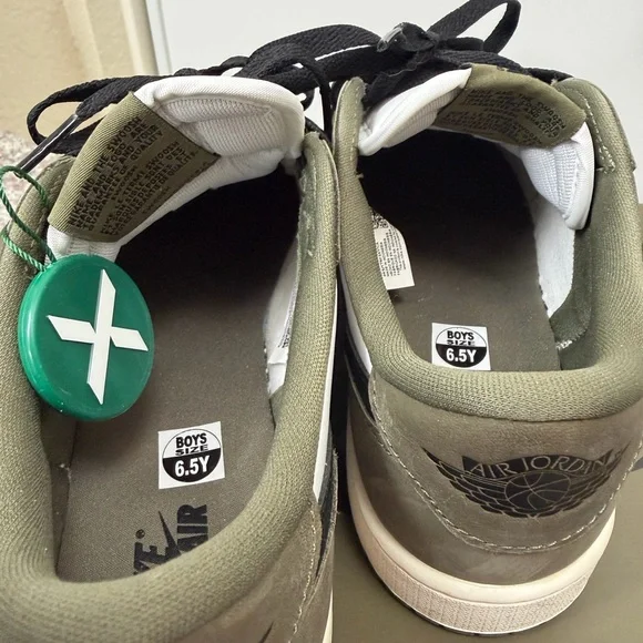 Woman’s Nike Air Jordan 1 Low - medium olive - Picture 6 of 8